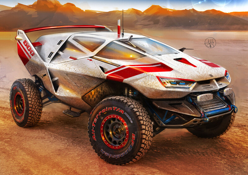 Futuristic Off-road Vehicle — White, Dramatic