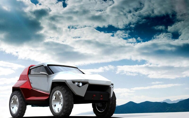 Futuristic Off-road Vehicle — White