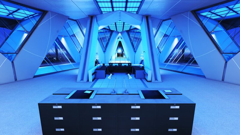 futuristic office interior