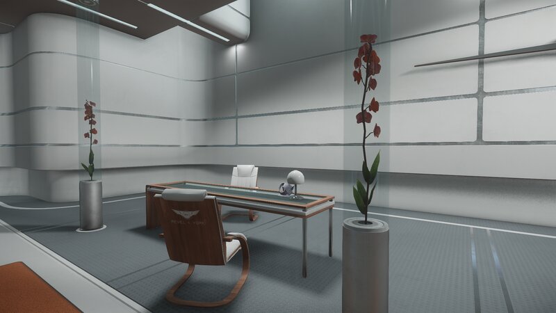 Futuristic Office Interior — White