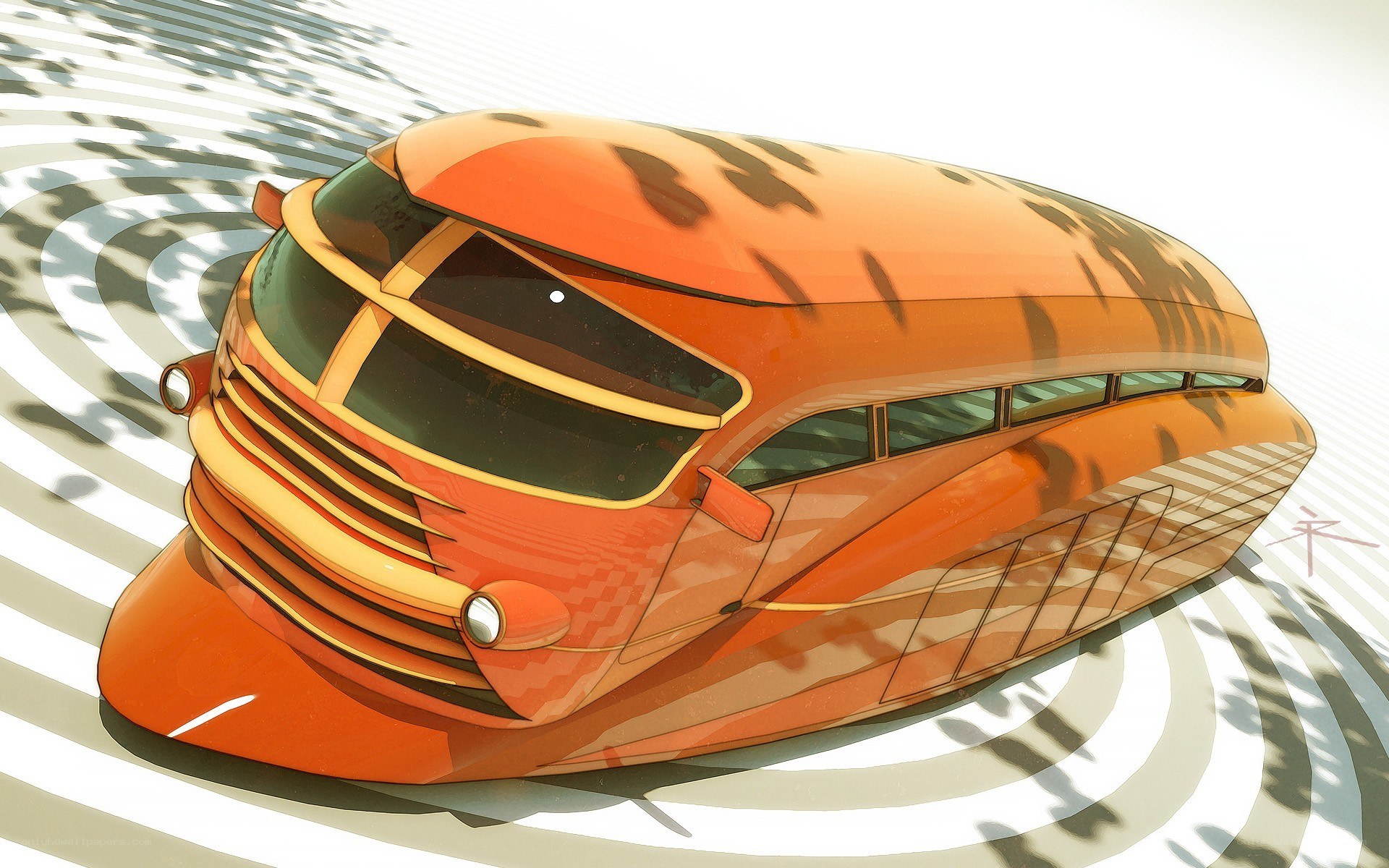 Futuristic orange vehicle design