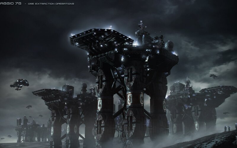 Futuristic ore extraction platform