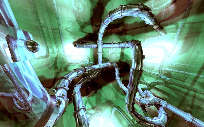 futuristic pipe network