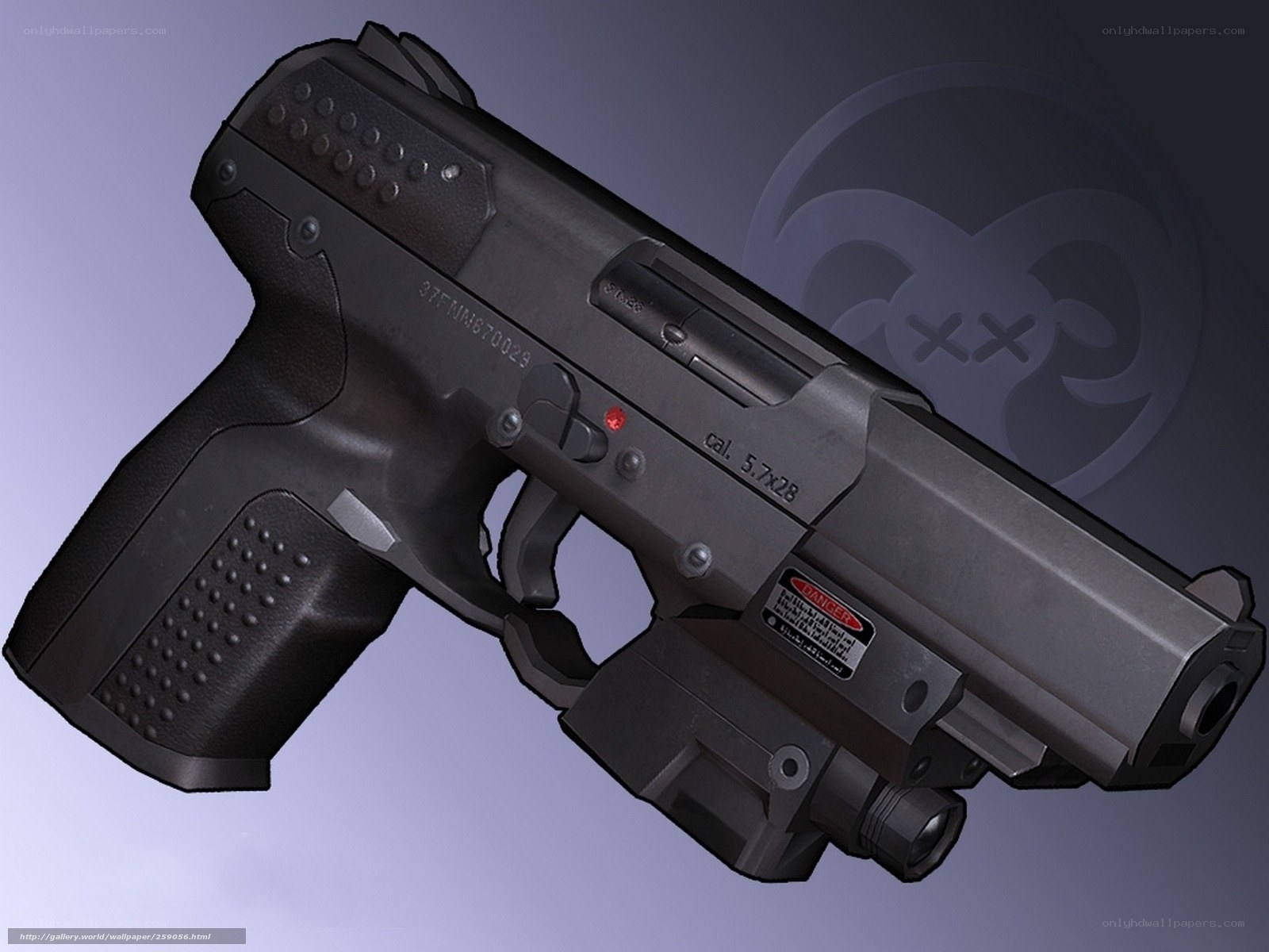 futuristic pistol with laser sight