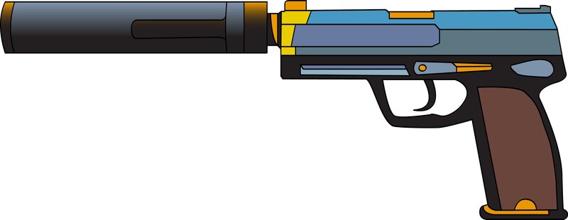 Futuristic Pistol with Silencer