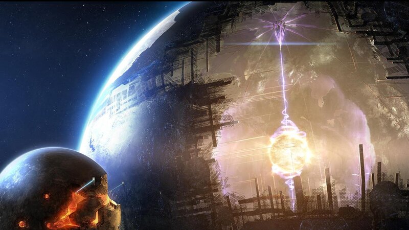 Futuristic planet destruction