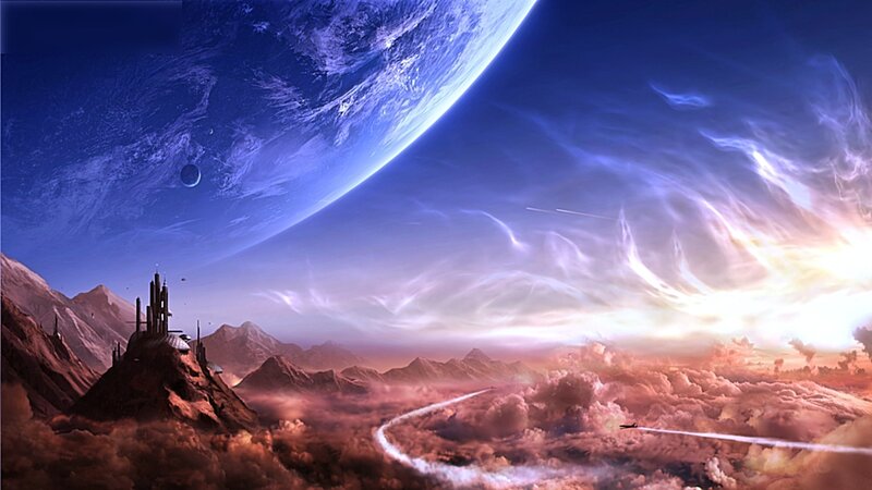 Futuristic planet landscape