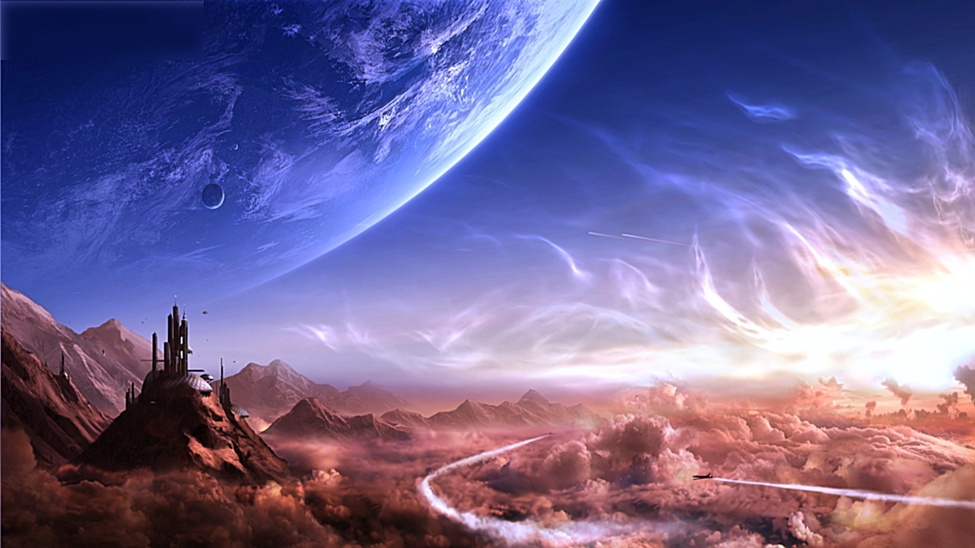 Futuristic planet landscape