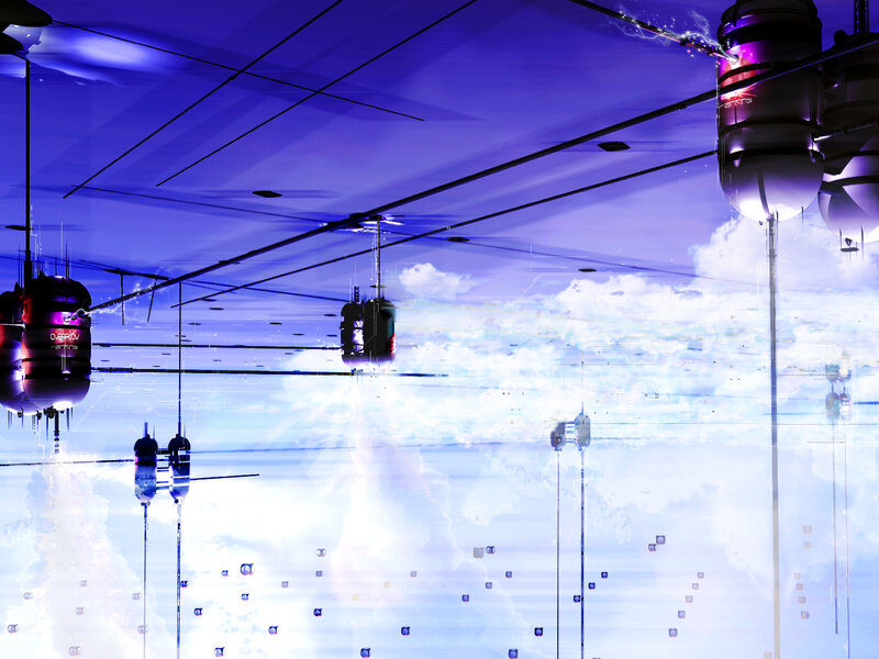 Futuristic Pods in Clouds