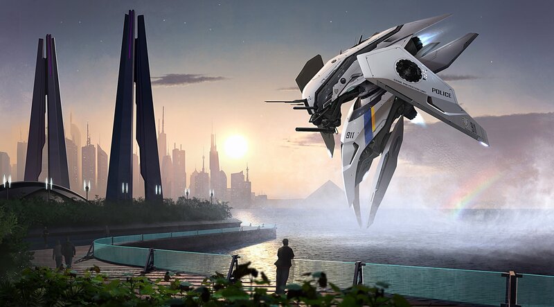 Futuristic Police Aircraft