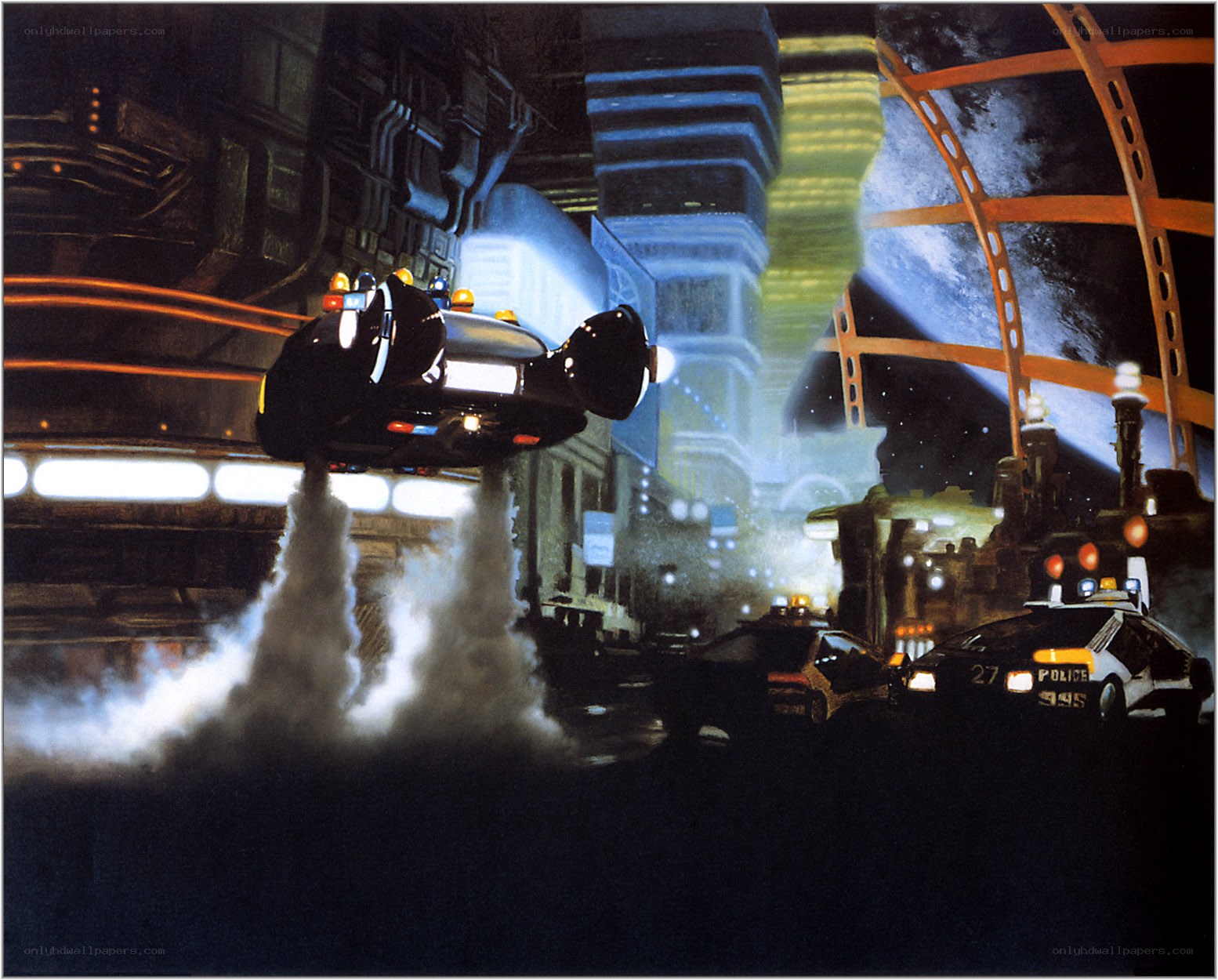 futuristic police chase