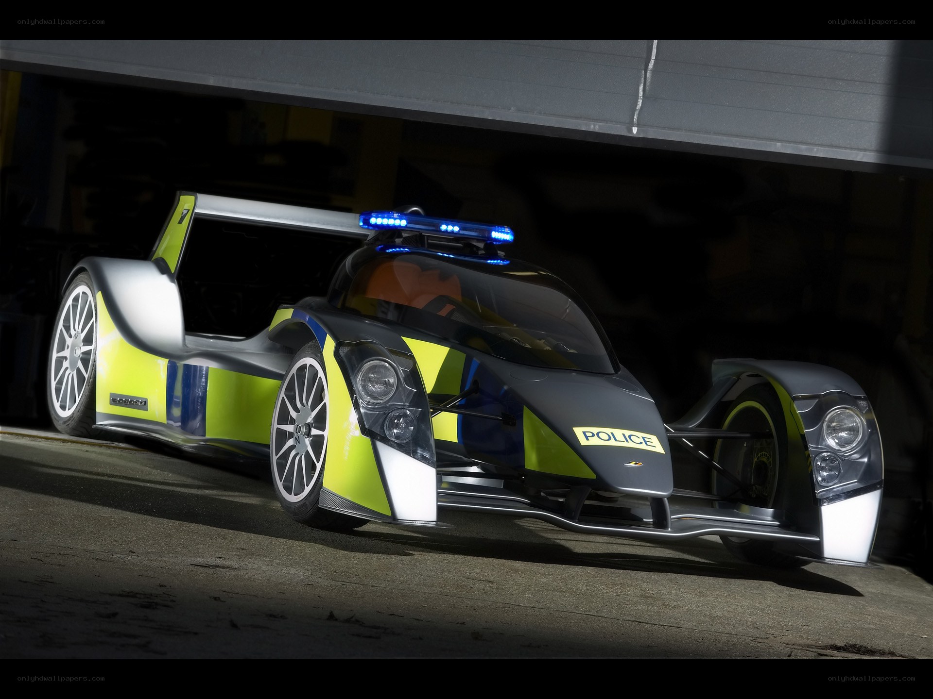 futuristic police race car