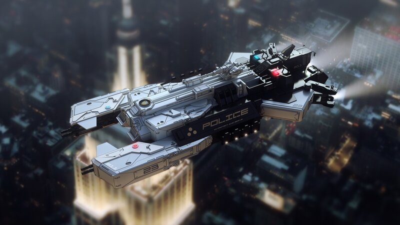Futuristic Police Spaceship
