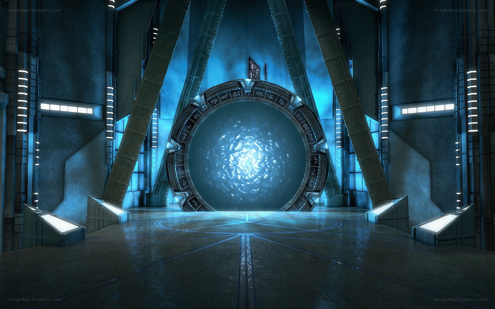 futuristic portal chamber