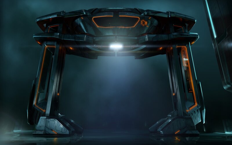 Futuristic Portal Structure — Black, Dark