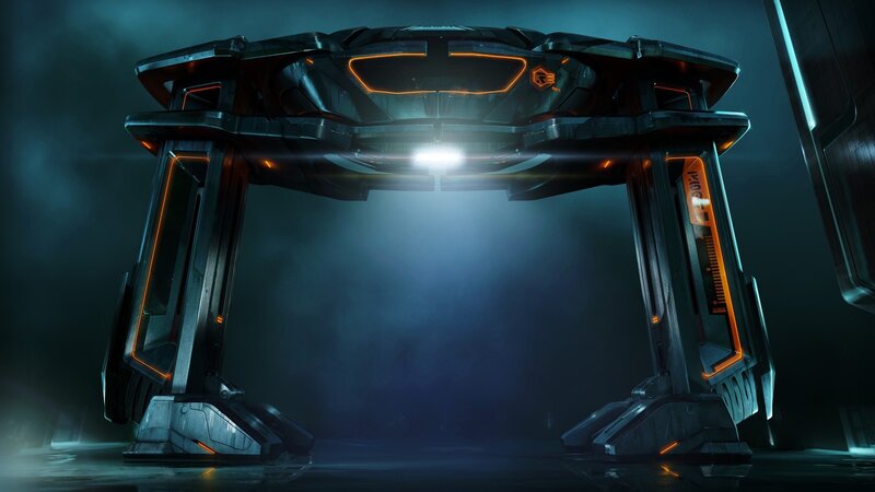 Futuristic Portal Structure — Black