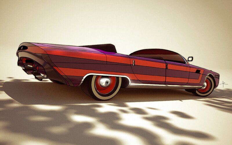 futuristic purple car concept