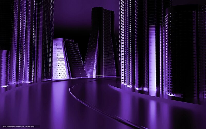 futuristic purple cityscape