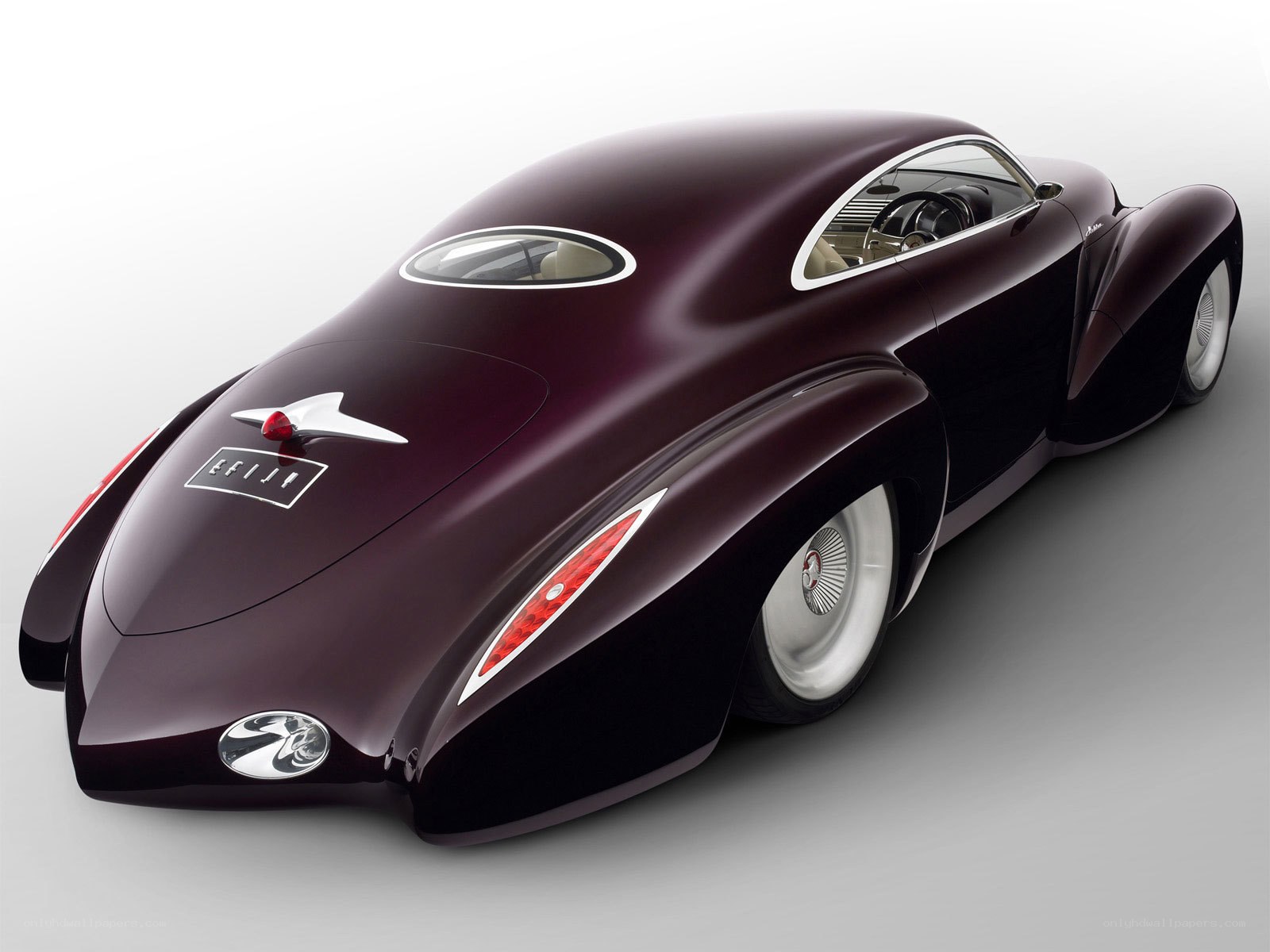 futuristic purple concept car