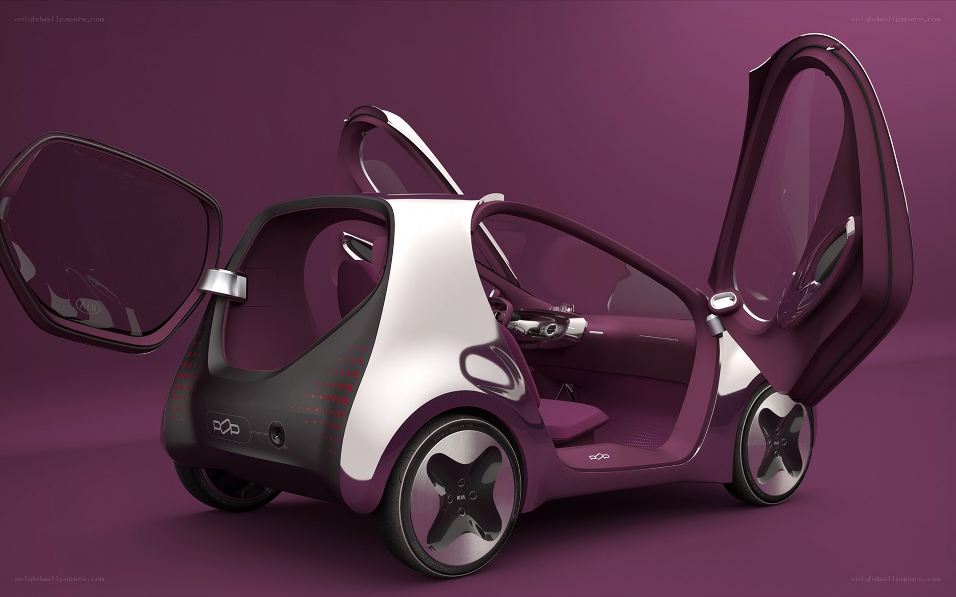 futuristic purple concept car