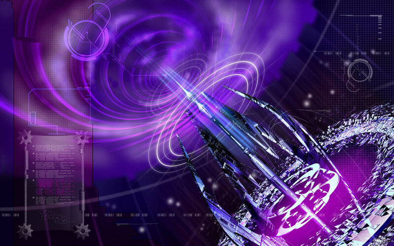 futuristic purple digital art