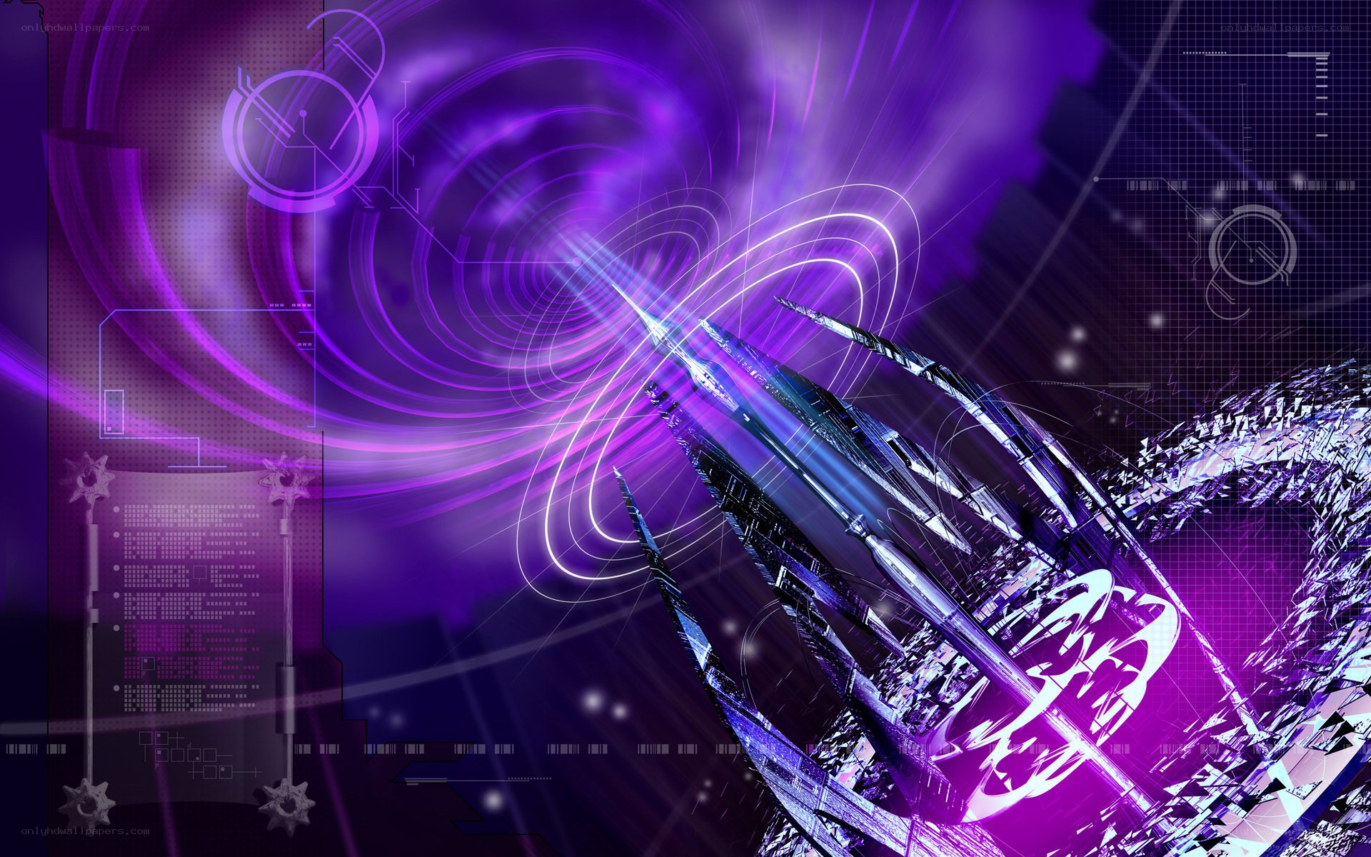 futuristic purple digital art