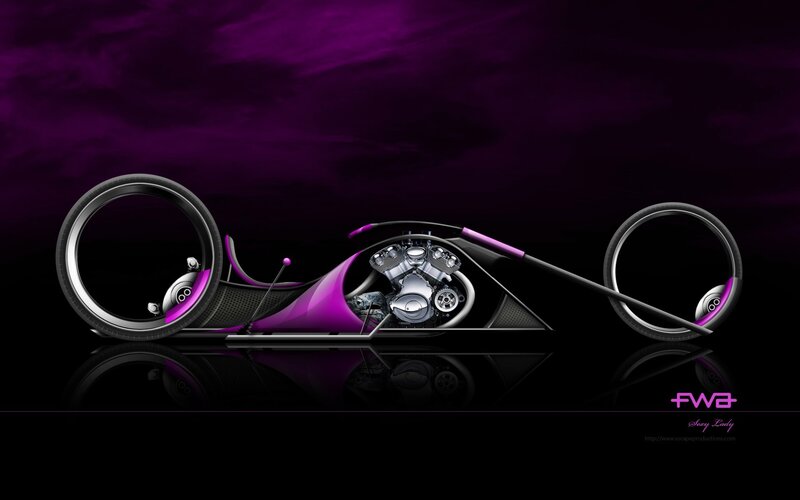 futuristic purple motorcycle