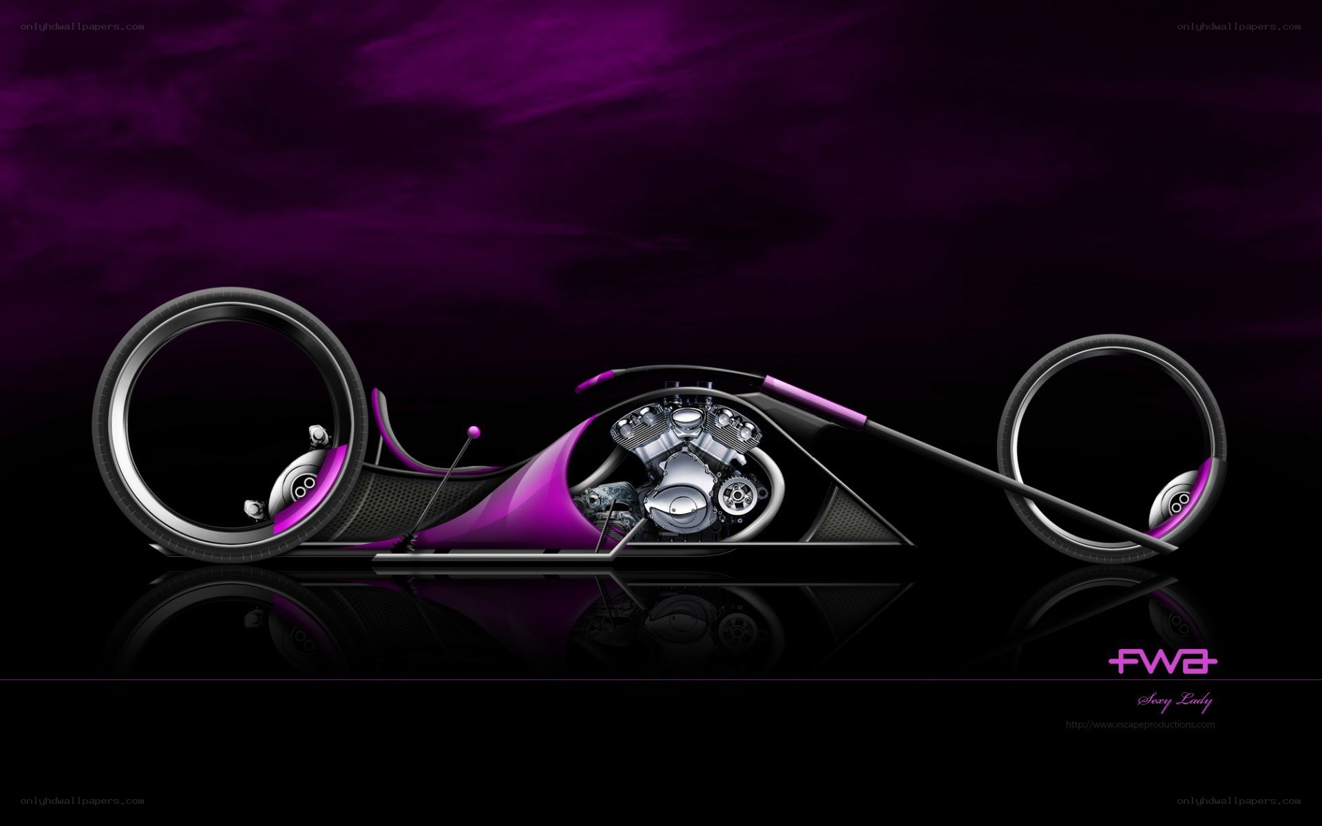 futuristic purple motorcycle