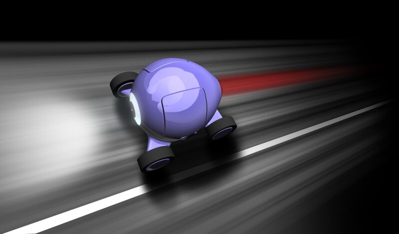 futuristic purple robot car