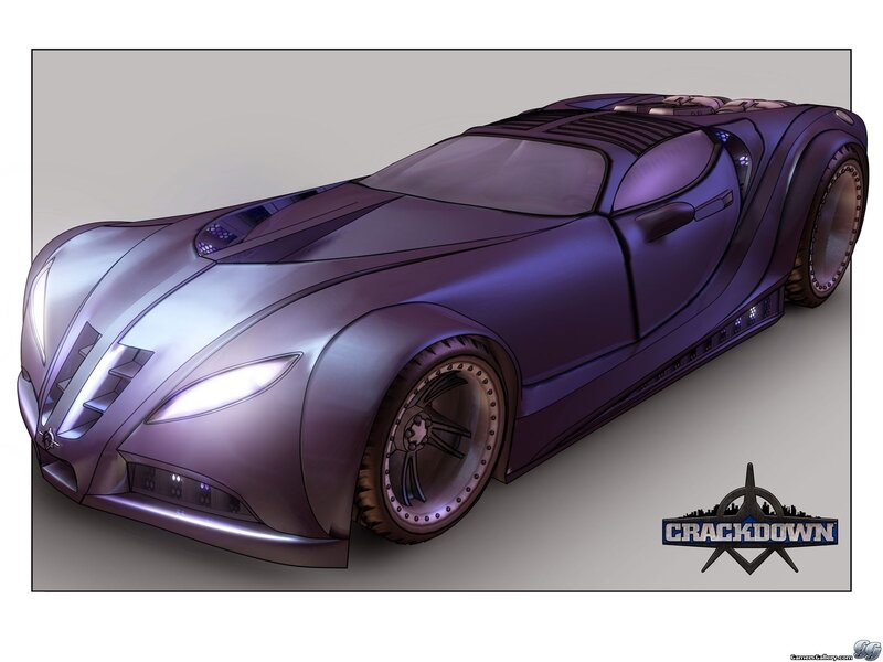 futuristic purple sports car