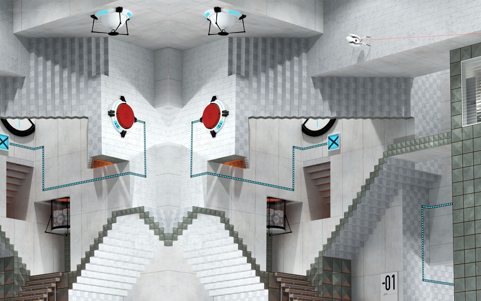 futuristic puzzle platformer level