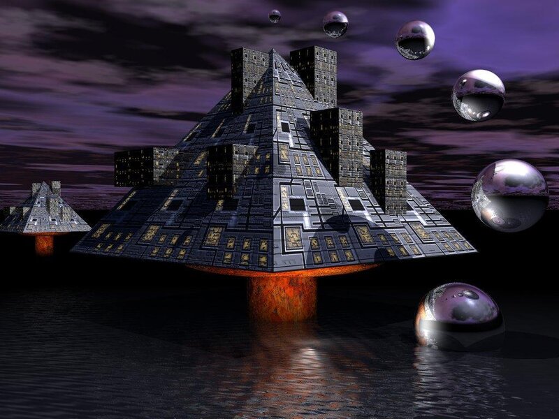 futuristic pyramid structure