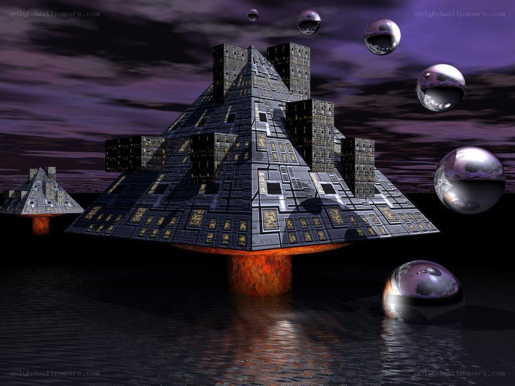 futuristic pyramid structure