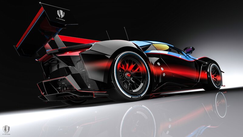 Futuristic Race Car — Black, Dramatic, 3d Render