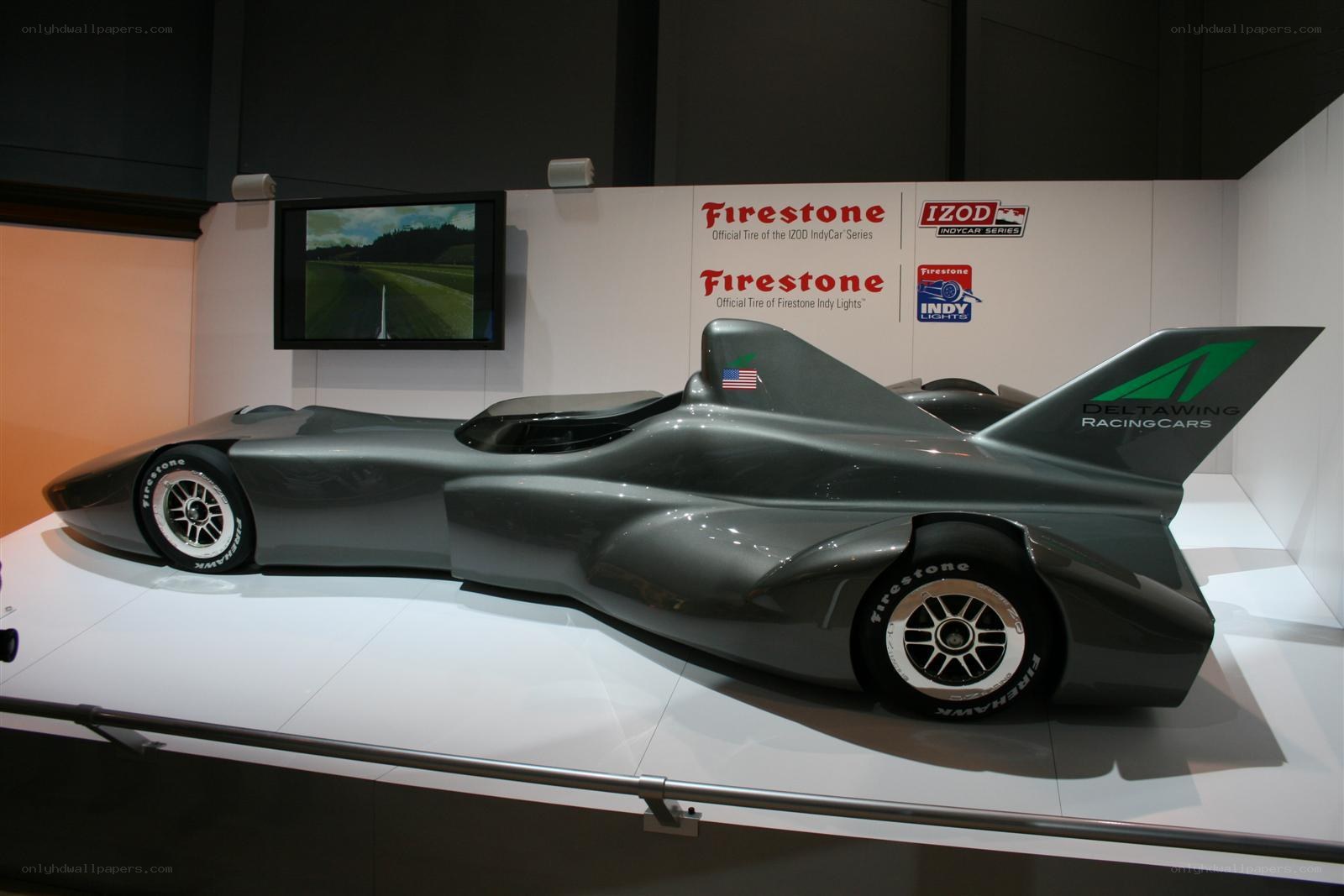 futuristic race car display