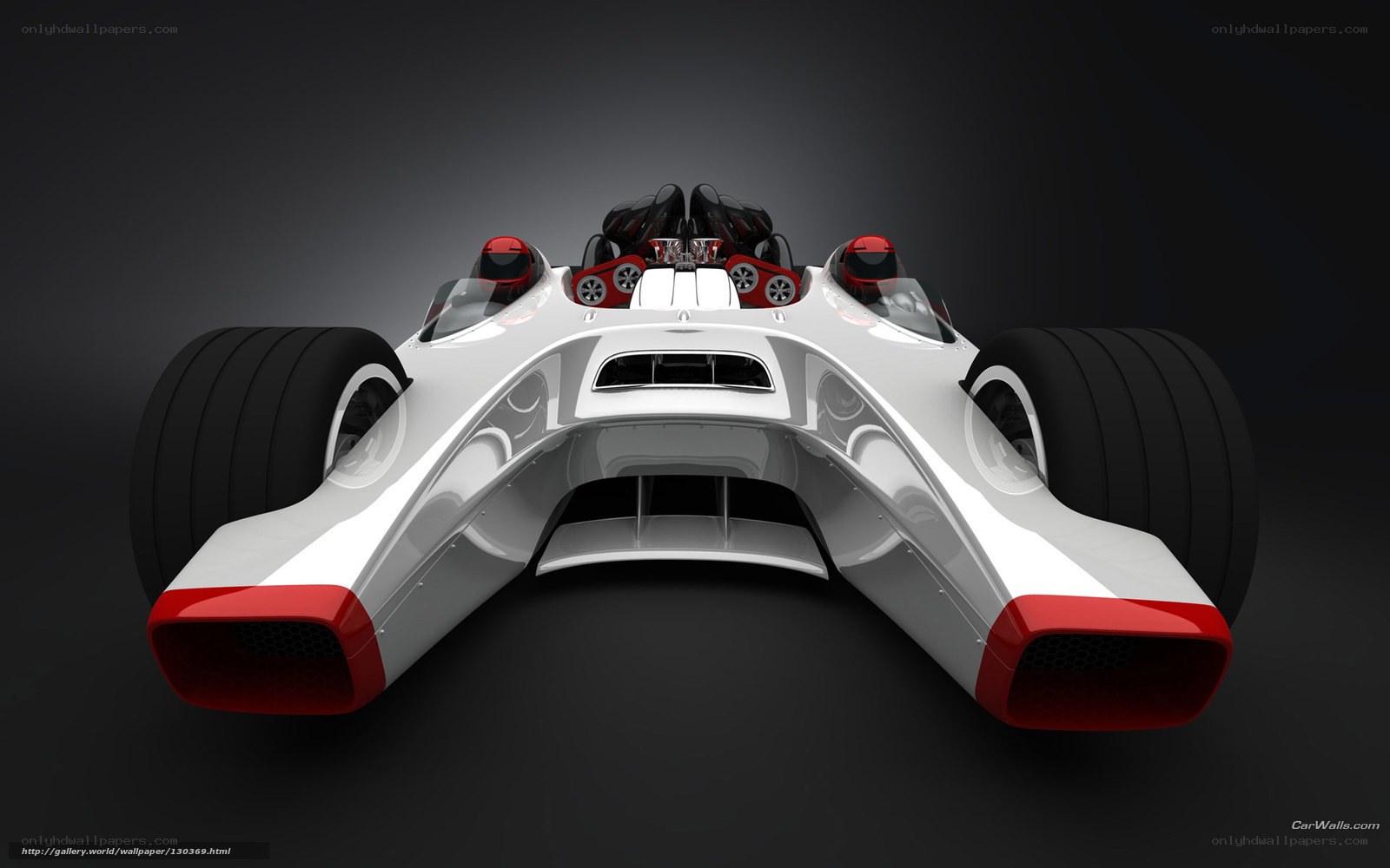 futuristic race car from rear