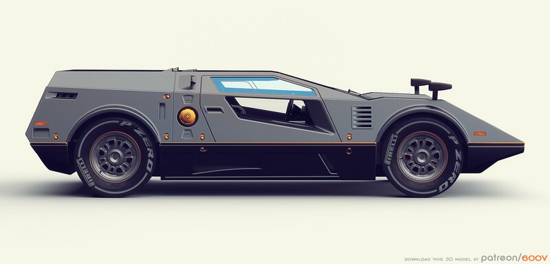 Futuristic Race Car — Gray, Neutral