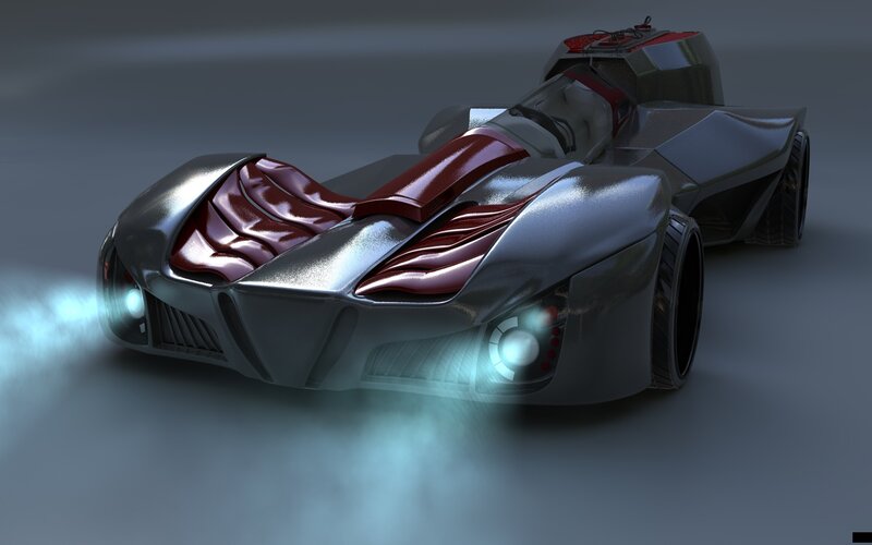 Futuristic Race Car — Gray