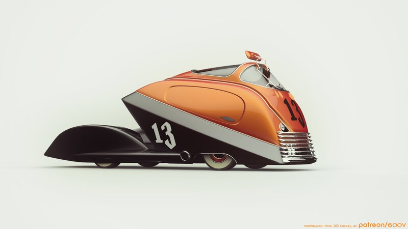 Futuristic Race Car — Orange