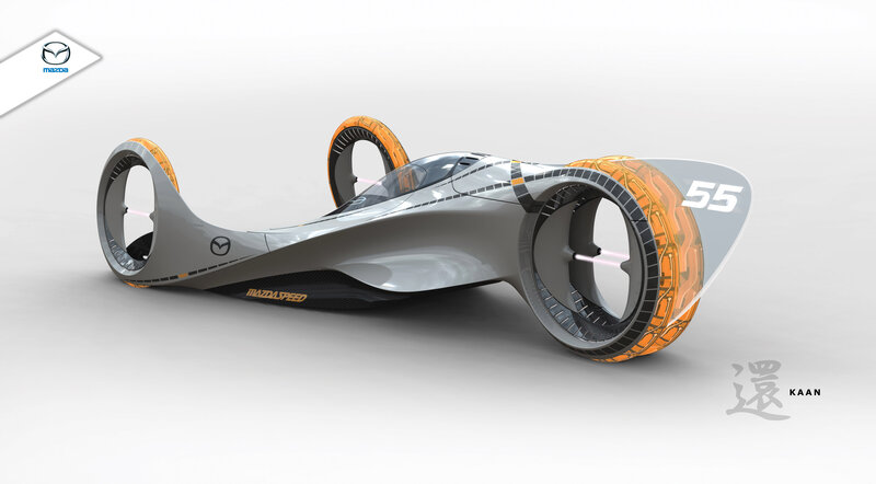 Futuristic Race Car — Silver, 3d Render