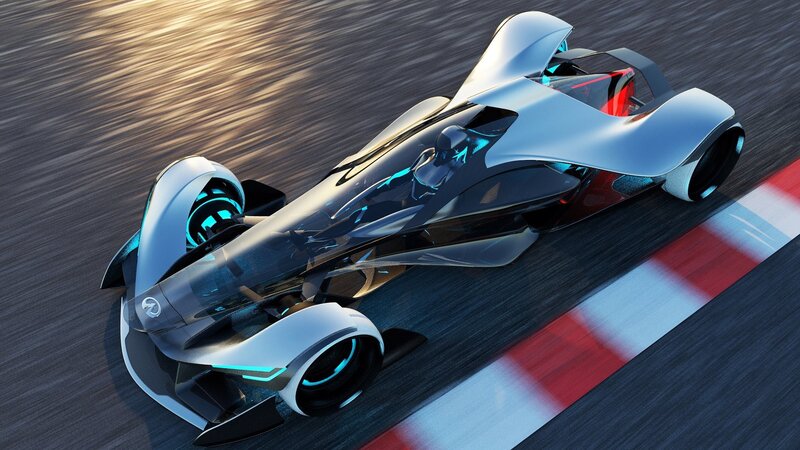Futuristic Race Car — Silver, Dynamic