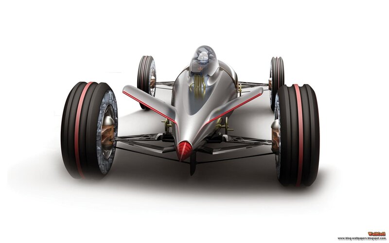Futuristic Race Car — Silver