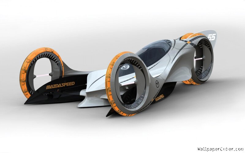 Futuristic Race Car — White, Sleek, Futuristic, 3d Render, Wheels