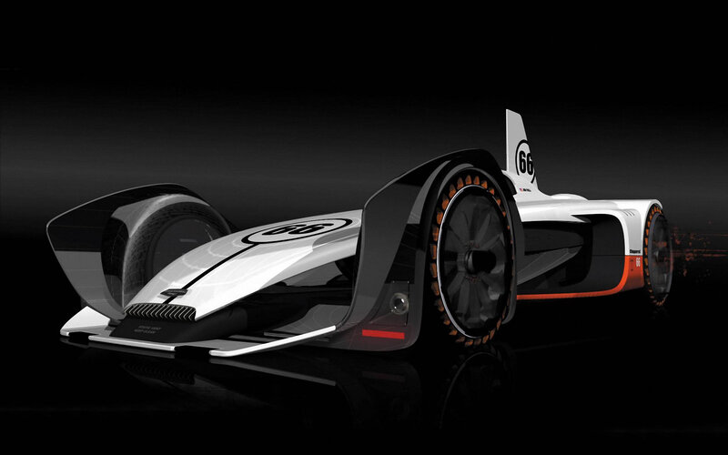 Futuristic Race Car — White