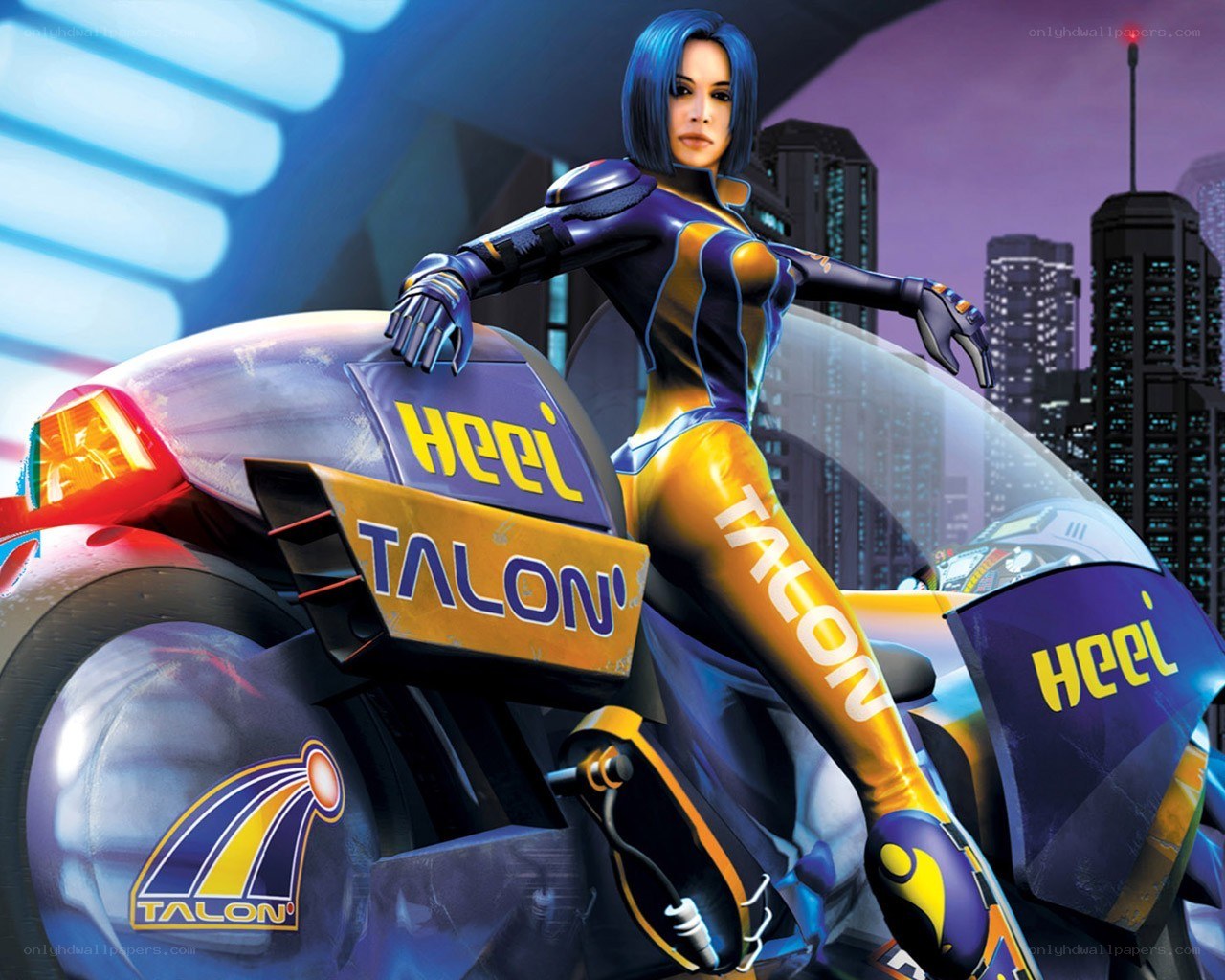 futuristic racer on a motorcycle