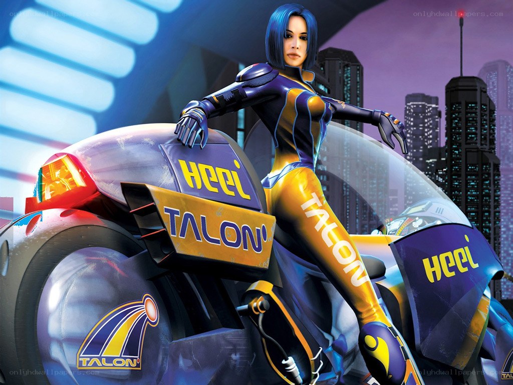 futuristic racer on a motorcycle