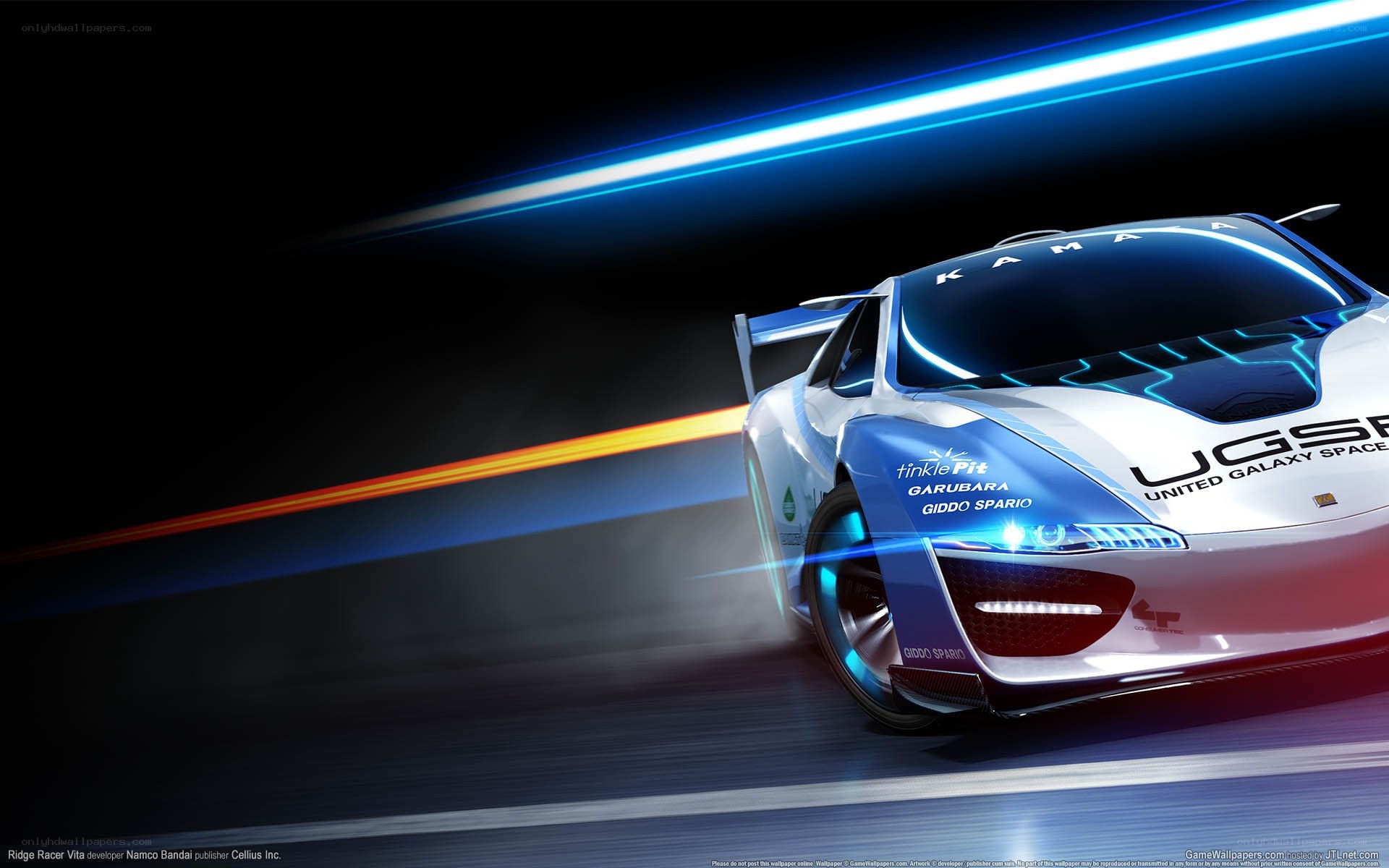 futuristic racing car in motion