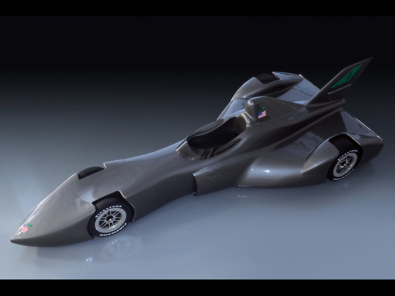 futuristic racing car model