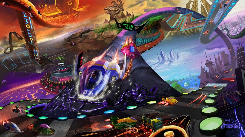 Futuristic Racing Cars — Purple