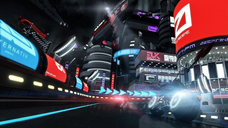 futuristic racing cityscape
